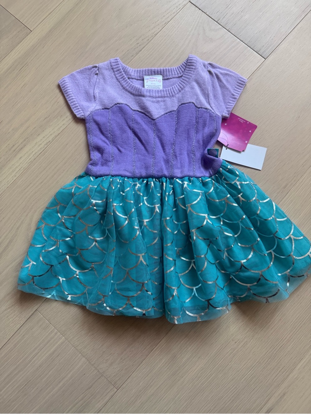 NWT Disney Princess Ariel Purple and Teal Mermaid Dress - 2T
